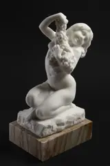 Václav Suchomel, A Girl with Grapes, 1920s, carrara marble