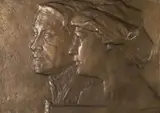 Bohumil Kafka, Rudolf Stockar with His Fiancee Lidmila Brichtová, 1909, bronze