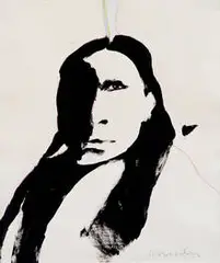 Fritz Scholder, Untitled (Indian), c. 1974, Ink, colored pencil, and pastel on paper