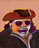 Fritz Scholder, Untitled (Indian with Turquoise Teeth), 1974, Oil on canvas