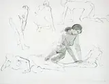 Wayne Thiebaud, Untitled (Double-Sided Drawing), 1962, Graphite on paper