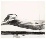 Nathan Oliveira, Untitled (Reclining Nude), 1966, Graphite on paper