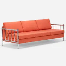 Craft Associates, Sofa, c. 1965, chrome-plated steel, upholstery