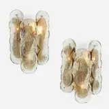 J.T. Kalmar, Sconces, pair, c. 1965, enameled steel, molded glass