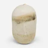 Closed form (with rattle) by Toshiko Takaezu, glazed porcelain, sold Mar 2022