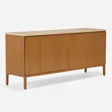 Irwin Collection cabinet, model C7306 by Paul McCobb, 1952, bleached mahogany, limestone, sold Mar 2022