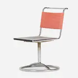 Hans Luckhardt, Swivel chair, model ST16, 1931, painted wood, chrome-plated steel, iron yarn
