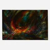 Moment of Flight by Leonardo Nierman, 1965, oil on Masonite, sold Mar 2022