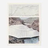 Christo, Over the River, Project for the Arkansas River, 1993, offset lithograph in colors