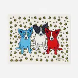 Oh Say Can you See (White) by George Rodrigue, 1993, screenprint in colors, sold Feb 2022