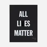 Hank Willis Thomas, All Li es Matter, 2019, screenprint on black wove paper