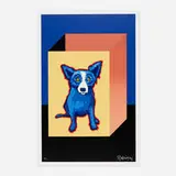 Blue Label by George Rodrigue, 1995, screenprint in colors, sold Feb 2022