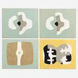 Conrad Marca-Relli, Four Works, 1970, mixed media collage on paper