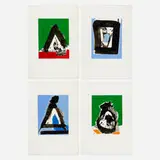 Four works from the Basque suite by Robert Motherwell, 1970, screenprint in colors, sold Feb 2022