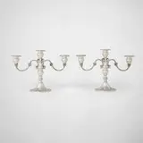 Gorham Manufacturing Company, Chantilly-Duchess three-light candelabra, pair