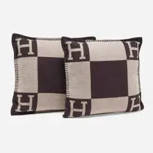 Hermès, Avalon III pillows, pair, Merino wool, cashmere