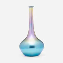 attribution Tiffany Studios, Tall vase, c. 1900, hand-blown glass