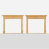 George III, Chimneypieces, pair, c. 1770, pine, fruitwood