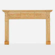 Scottish, George III chimneypiece, c. 1780, pine, cast composite