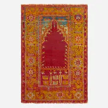 Turkish, Ladik low pile carpet, c. 1900, hand-knotted wool