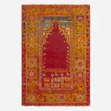 Turkish, Ladik low pile carpet, c. 1900, hand-knotted wool