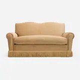 Gina Berschneider, Settee, velvet upholstery, brass