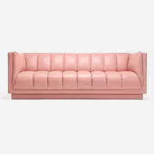 Sofa by Contemporary, c. 1985, leather upholstery, sold Oct 2024