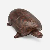 Omersa & Company, Turtle ottoman, c. 1965, leather, glass