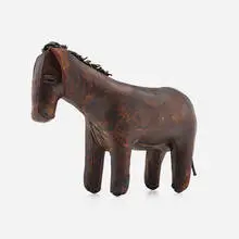 Donkey ottoman by Omersa & Company, c. 1965, leather, sold Oct 2024