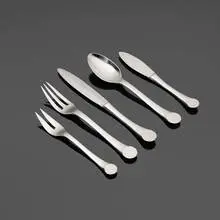 Puiforcat, Wave flatware service, c. 1995, stainless steel
