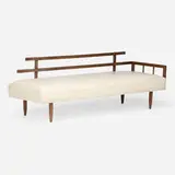 Modern, Daybed, c. 1965, mahogany, vinyl upholstery