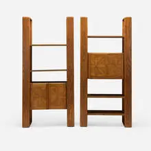 Lou Hodges, Shelving unit, c. 1975, oak
