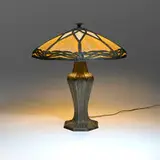 Bradley & Hubbard, Table lamp with irises