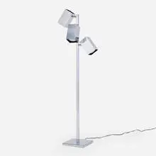 Koch & Lowy, Ambassador floor lamp, c. 1970, chrome-plated steel, chrome-plated aluminum, acrylic