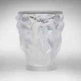 Bacchantes vase by Lalique, frosted glass, sold Oct 2024