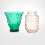Daum, Art Deco vases, set of two, c. 1920, acid-etched glass