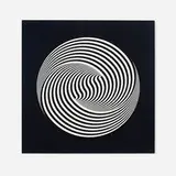 Marina Apollonio, Dinamica circolare 6Z+H O66, 1968-2010, enamel on wood and rotating mechanism