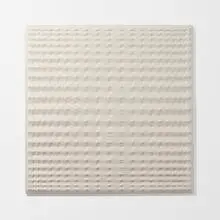Enrico Castellani, Superficie bianca, 1965, acrylic on shaped canvas