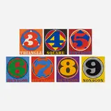 Robert Indiana, Polygons (portfolio of seven works), 1975, serigraphs on Arches 88 paper