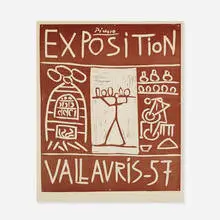 Exposition Vallauris by Pablo Picasso, 1957, linocut on wove paper, sold Sep 2015