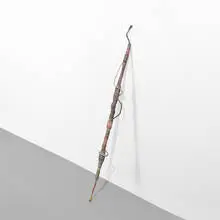 Jim Lambie, Psychedelic Soul Stick 60, 2007, bamboo, wire, silk thread, plastic bags and found objects