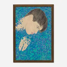 Andrew Mania, Untitled (Hand), 2005, pencil and colored pencil on veneer in artist's frame