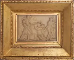 Framed Wax Plaque, 18th century,
