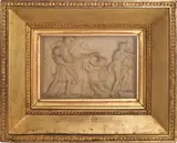 Framed Wax Plaque, 18th century,