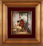 Berlin Porcelain Plaque "Art Wins the Heart" by Kpm, 1900, offered Jul 2024