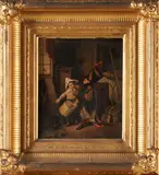 Nicolas Toussaint Charlet, Two Children Playing, oil on canvas