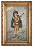 Gaetano Mormile, The Mandolin Player, oil on canvas