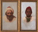 Alfredo Florez Gonzalez, A Pair of Bust Portraits, oil on panel