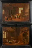 David Teniers the Younger, A Pair of Interior Tavern Scenes, oil on panel