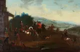 Philips Wouwerman, Departing on the Hunt, oil on panel